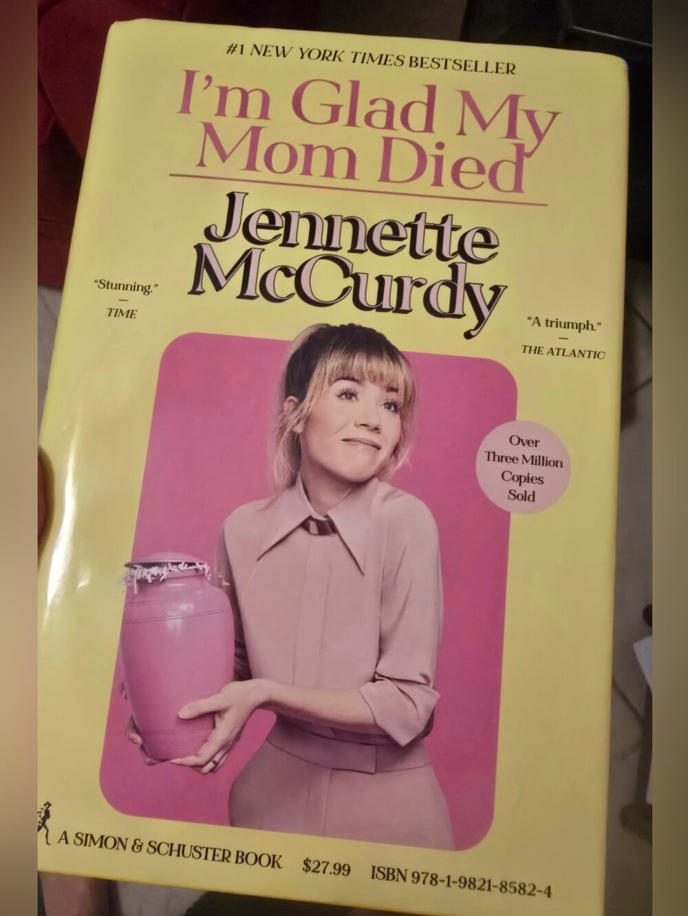 Jennette McCurdy "I'm Glad My Mom Died" - Yellow & Pink Hardcover Book